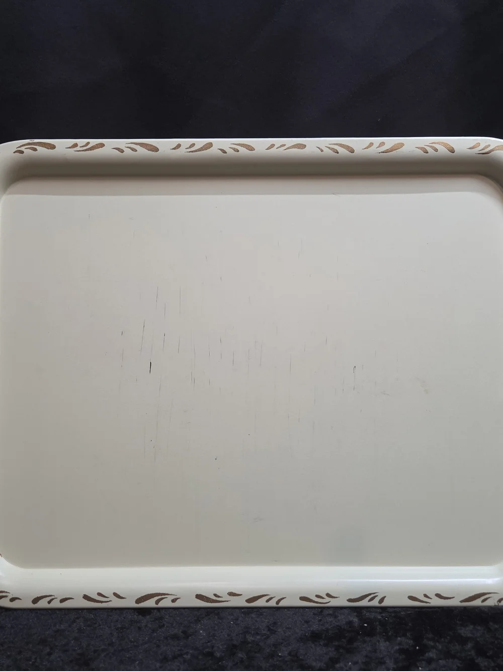 Vintage Cream Tray Set: Gold Scroll Design, Set of 3 Nascho Products New York